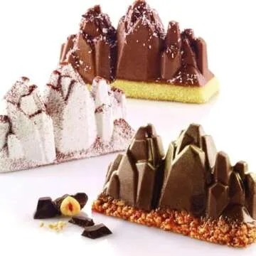 OCPO KITCHEN Mountain Silicone Molds for Baking Mousse Cake, 3D Silicone Baking Molds for Cakes, Bro...