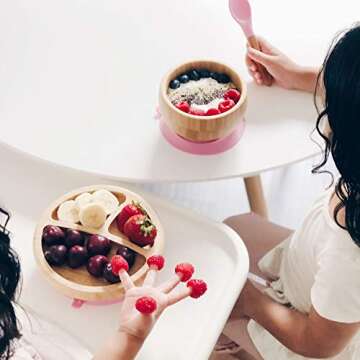 Avanchy Eco-Friendly Toddler Suction Plate Set - Magenta