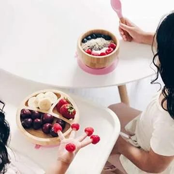 Avanchy Eco-Friendly Toddler Suction Plate Set - Magenta