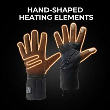 ORORO Heated Gloves for Men and Women, 3-in-1 Warm Gloves for Hiking Skiing Motorcycle (Black & Gray,S)