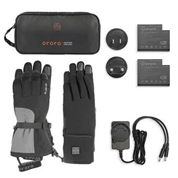 ORORO Heated Gloves for Men and Women, 3-in-1 Warm Gloves for Hiking Skiing Motorcycle (Black & Gray,S)