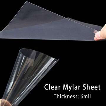EGOSKY 15 Pack 6 Mil Mylar Sheets, 12 x 12inch Clear Blank PET Blank Stencil Material, Make Your Own Stencil Compatible Vinyl Cutting Maching