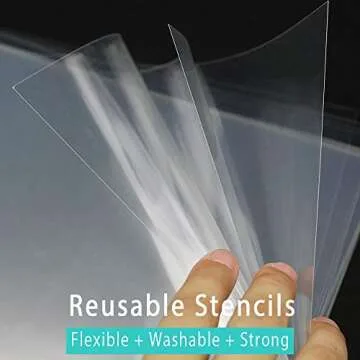 EGOSKY 15 Pack 6 Mil Mylar Sheets, 12 x 12inch Clear Blank PET Blank Stencil Material, Make Your Own Stencil Compatible Vinyl Cutting Maching