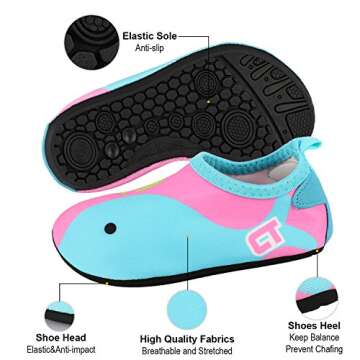 TAGVO Baby Boys Girls Water Shoes, Non-Slip Swim Shoes Barefoot Skin Aqua Socks for Beach Swim Pool Toddler Kids