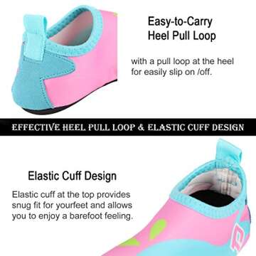 TAGVO Baby Boys Girls Water Shoes, Non-Slip Swim Shoes Barefoot Skin Aqua Socks for Beach Swim Pool Toddler Kids