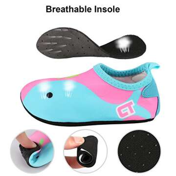 TAGVO Baby Boys Girls Water Shoes, Non-Slip Swim Shoes Barefoot Skin Aqua Socks for Beach Swim Pool Toddler Kids