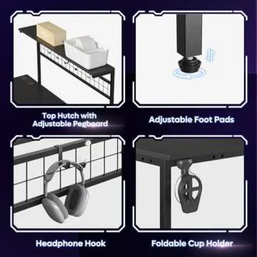 Bestier Gaming Desk L-Shaped Design with Power Outlets