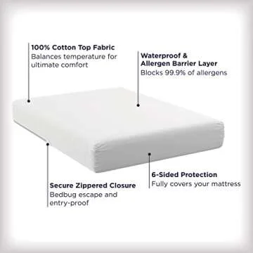 AllerEase Ultimate Allergy Protection and Comfort Zippered Mattress Protector, Twin