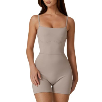 QINSEN Women's Sleeveless Jumpsuit - Tummy Control & Stretchy Romper