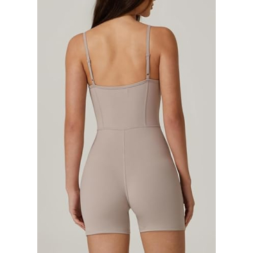 QINSEN Women's Sleeveless Jumpsuit Tummy Control Stretchy Romper