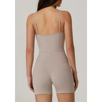 QINSEN Women's Sleeveless Jumpsuit Tummy Control Stretchy Romper