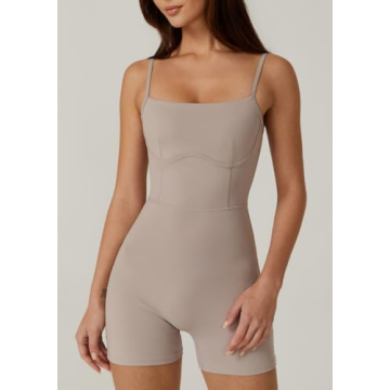 QINSEN Women's Sleeveless Jumpsuit Tummy Control Stretchy Romper