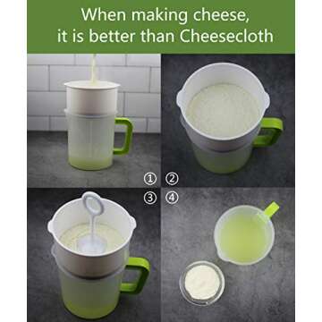 Multiple Usage Food Strainer, Nut Milk Bag Replacement, Yogurt Strainer, Food Grade Polycarbonate And Stainless Steel Mesh BPA-Free, Nut Milk/Soy Milk/Juice/Tea Filter