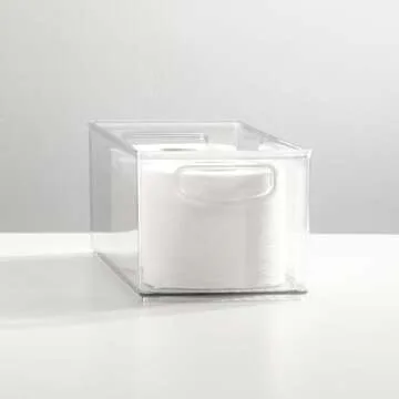 mDesign Clear Bathroom Organizer - Versatile Plastic Storage Bins
