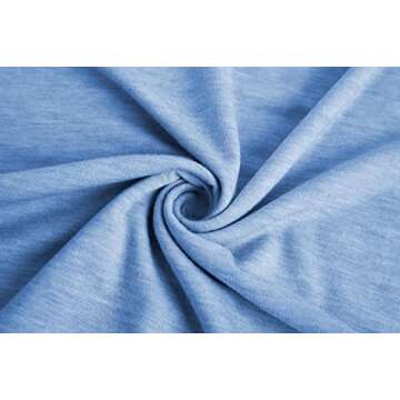 Womens T Shirt Short Sleeve Crew Neck Basic Color Block Tee Tops Blue