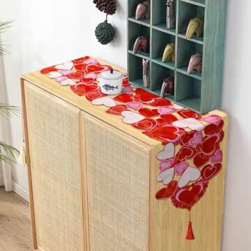 Wehhbtye Valentine's Day Table Runner - 69x15 Inch Love Decor