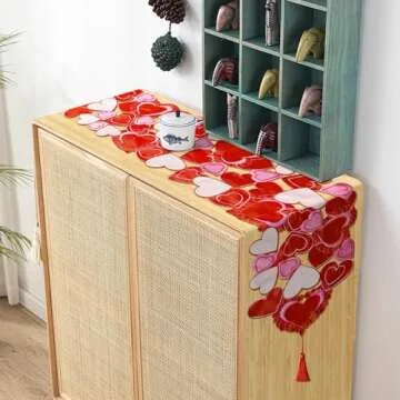 Wehhbtye Valentine's Day Table Runner - 69x15 Inch Love Decor