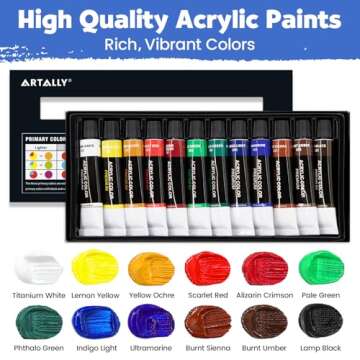Acrylic Paint Set for Kids & Adults - 52 pcs Kit