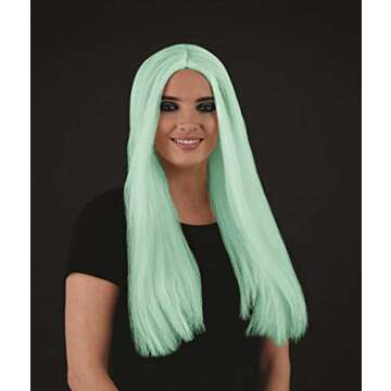 Fun Shack Halloween Wigs For Women Glow In The Dark Hair UV Rave Witch Glow Cosplay Wig For Adults