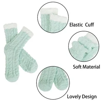 Warm Cozy Women's Fuzzy Socks Holiday Gift Set - 7 Pairs