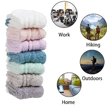 Warm Cozy Women's Fuzzy Socks Holiday Gift Set - 7 Pairs