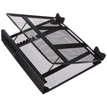 Amazon Basics Ventilated Adjustable Laptop Computer Holder Desk Stand, Black