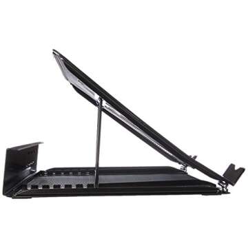 Amazon Basics Ventilated Adjustable Laptop Computer Holder Desk Stand, Black