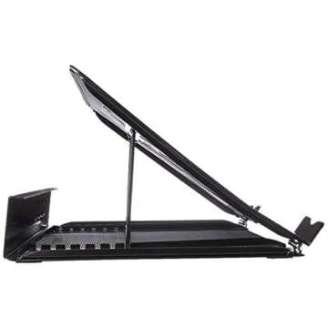 Amazon Basics Ventilated Adjustable Laptop Computer Holder Desk Stand, Black