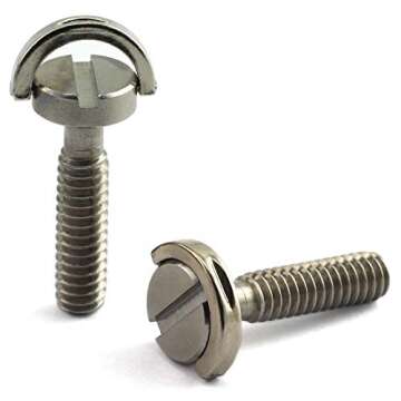 HJ Garden 2pcs 1/4-20 Thread D-Ring Stainless Steel Camera Fixing Screws for Camera Tripod Monopod QR Plate,D Shaft Quick Release Plate Mounting Screw 26mm Length