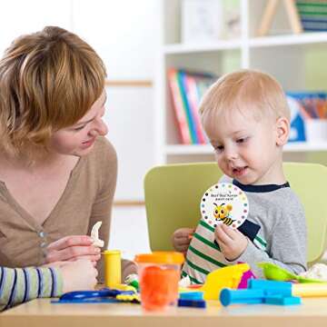 ONEDONE Punch Cards 3.9" Round Reward Punch Cards for Classroom with Hole Puncher Teacher Supply Cla...