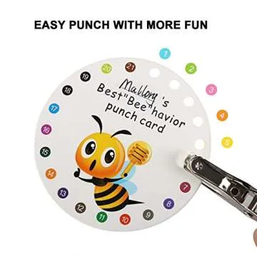 ONEDONE Punch Cards 3.9" Round Reward Punch Cards for Classroom with Hole Puncher Teacher Supply Classroom Must Haves for Teachers Elementary