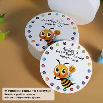 ONEDONE Punch Cards 3.9" Round Reward Punch Cards for Classroom with Hole Puncher Teacher Supply Classroom Must Haves for Teachers Elementary