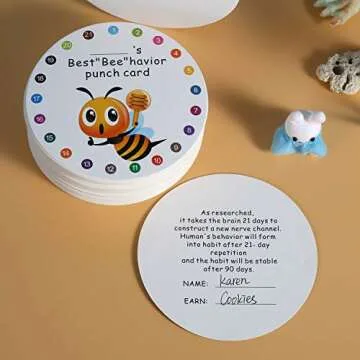 ONEDONE Punch Cards 3.9" Round Reward Punch Cards for Classroom with Hole Puncher Teacher Supply Classroom Must Haves for Teachers Elementary