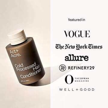 ACT+ ACRE Cold Processed 1% Vitamin B-5 Fine Hair Conditioner - Sulfate Free Conditioner Hair Treatment with Amaranth and Moringa Oil for Moisture, Elasticity and Shine (10 Fluid Ounces)