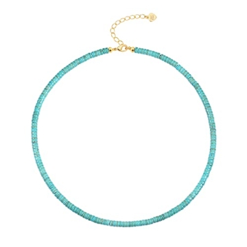 Beautiful Aobei Simulated Turquoise Choker Necklace for Women