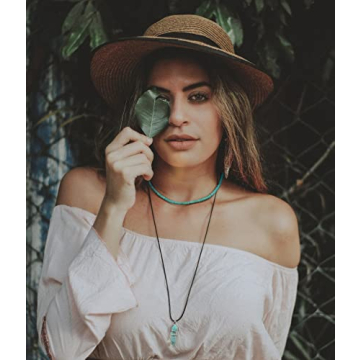 Beautiful Aobei Simulated Turquoise Choker Necklace for Women