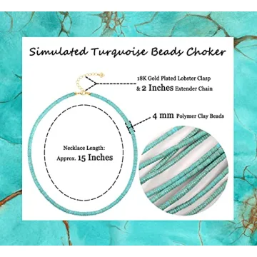 Beautiful Aobei Simulated Turquoise Choker Necklace for Women
