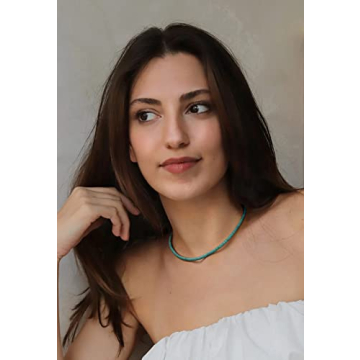 Beautiful Aobei Simulated Turquoise Choker Necklace for Women