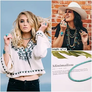 Beautiful Aobei Simulated Turquoise Choker Necklace for Women