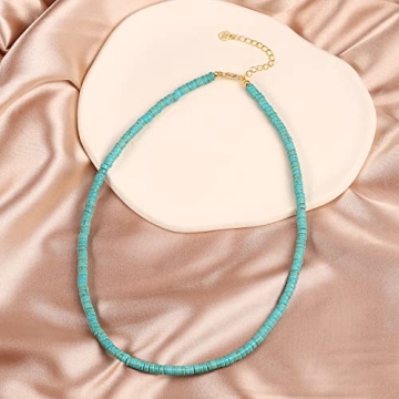 Beautiful Aobei Simulated Turquoise Choker Necklace for Women