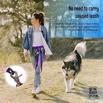 The Buddy System Hands Free Dog Leash, Adjustable Leash for Running, Jogging, Training and Service D...