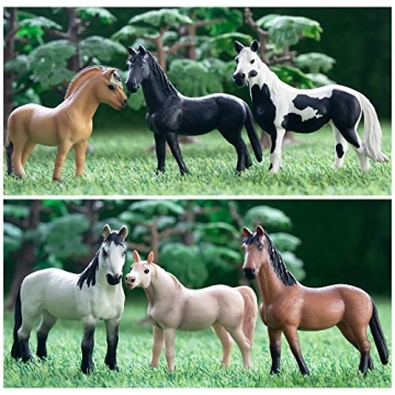 Toymany 6PCS Realistic Horse Figurine Set for Kids