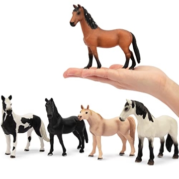 Toymany 6PCS Realistic Horse Figurine Set for Kids