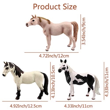 Toymany 6PCS Realistic Horse Figurine Set for Kids