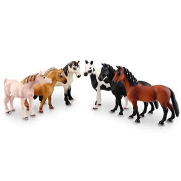 Toymany 6PCS Realistic Horse Figurine Set for Kids