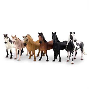 Toymany 6PCS Realistic Horse Figurine Set for Kids