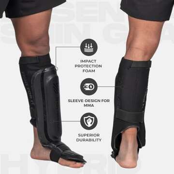 Sanabul Essential Hybrid Sleeve Shin Guards - Comfort & Safety