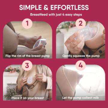 NatureBond Manual Breast Pump Standard Kit, +Lid +Pouch, 3.4oz | Silicone Breastfeeding Pump, Extractor de Leche, Nursing Pump