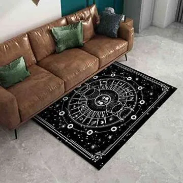 KRTGOOD Moon Phase Area Rug for Celestial Decor