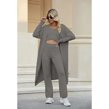 Linsery Fleece Sexy Lounge 3-Piece Pajamas Set - Women Cozy Comfort